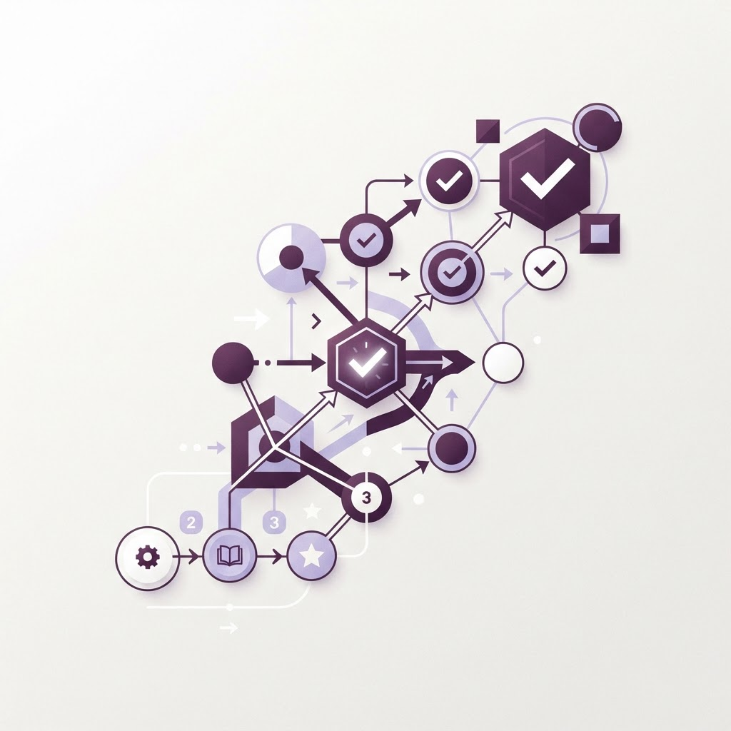 Abstracte weergave van een professioneel consent-workflow diagram